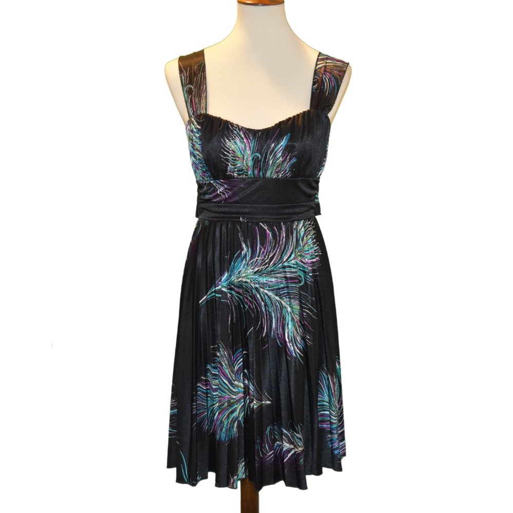 Speechless Black Pleated Feather Dress